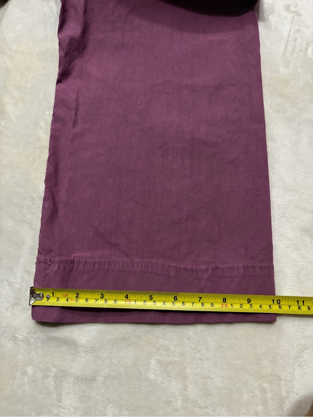 Anthropologie Maeve Colette Plum Linen Blend Wide Leg Crop Pants 30P Petite - Picture 10 of 12